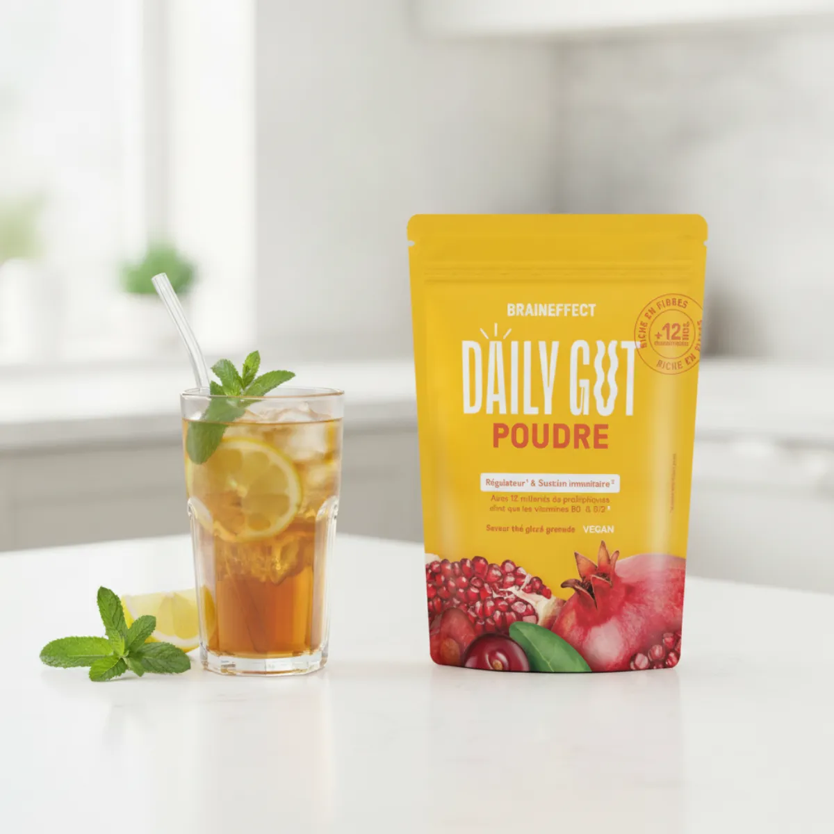 Daily Gut de BrainEffect, mon avis honnête sur ce thé glacé synbiotique
